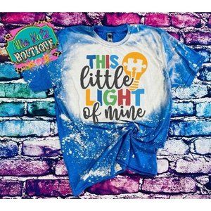 This little light of mine bleached T-shirt/ autism awareness tee/ bleached shirt